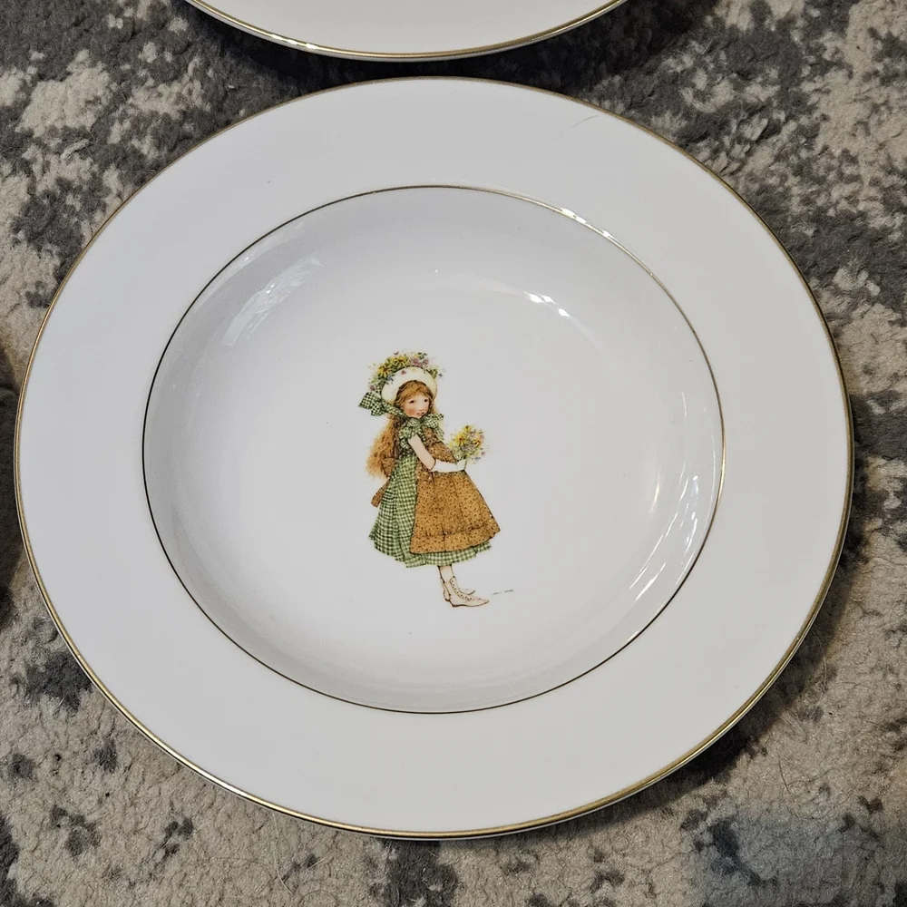 Vintage 1974 Holly Hobbie Green Girl Limited Edition Soup‎ Bowls Set of 4